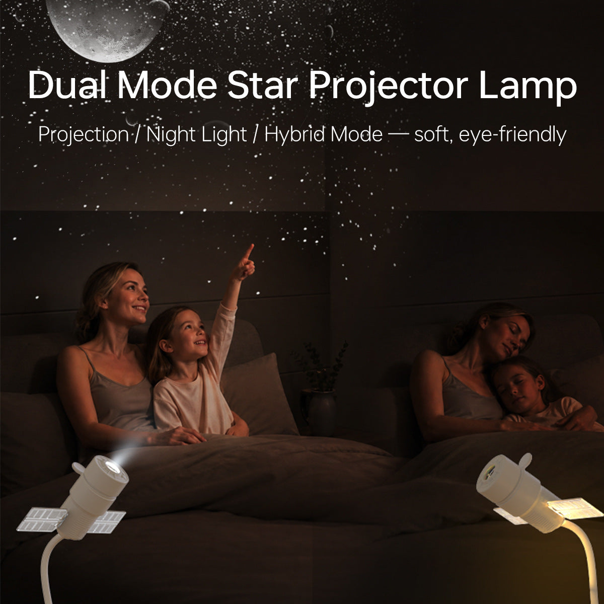 USB Star Projector Night Light, 360 Rotatable Space Satellite Galaxy Projection Lamp With Flexible Bendable USB Cable, LED Starry Sky Projector For Bedroom Living Room Home Party Decor, Kids Gift